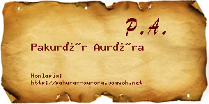 Pakurár Auróra névjegykártya